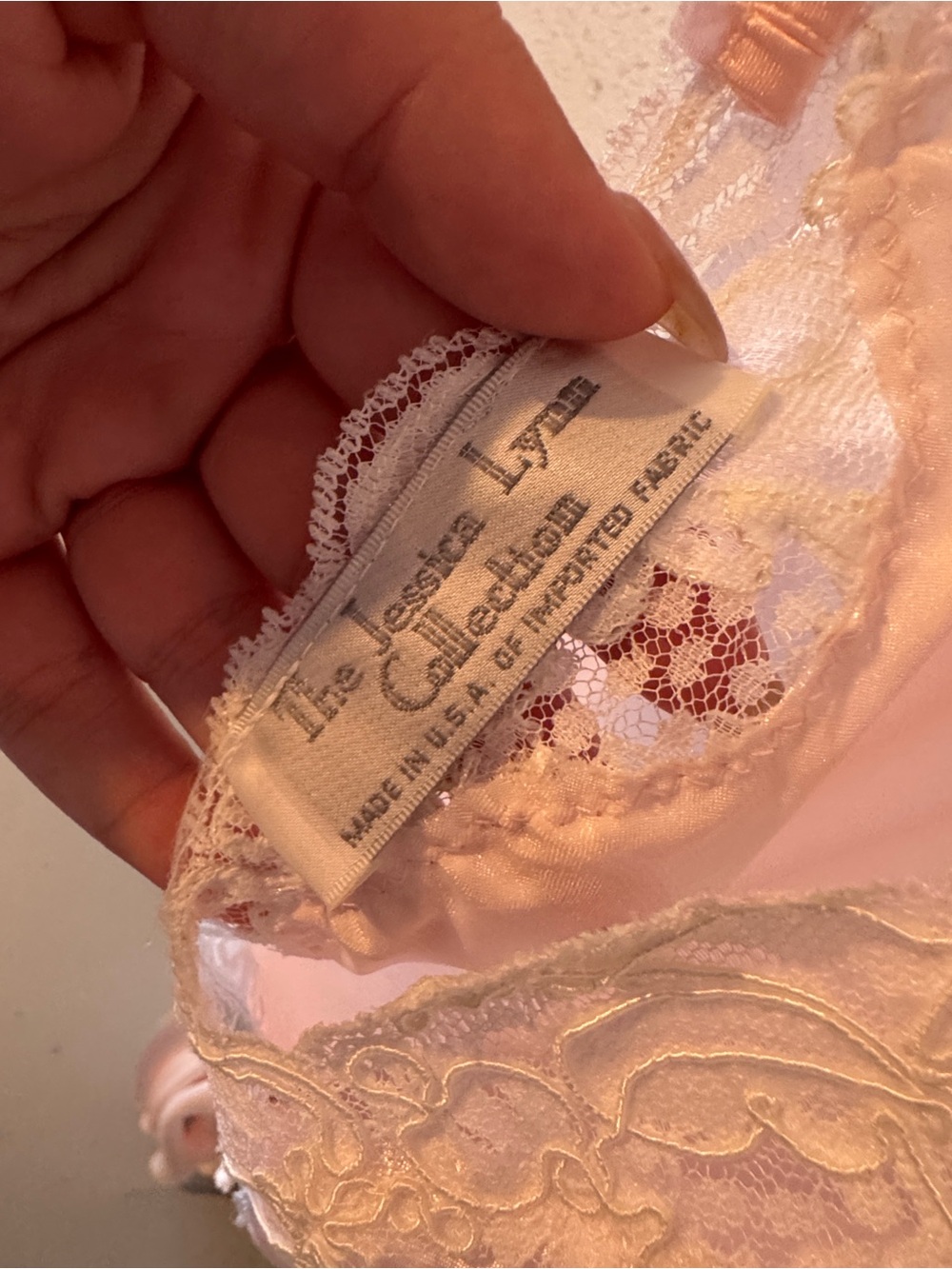 Vintage Bridal The Jessica Lynn Collection Silky Lace-Trim Slip Nightgown - - Picture 6 of 12
